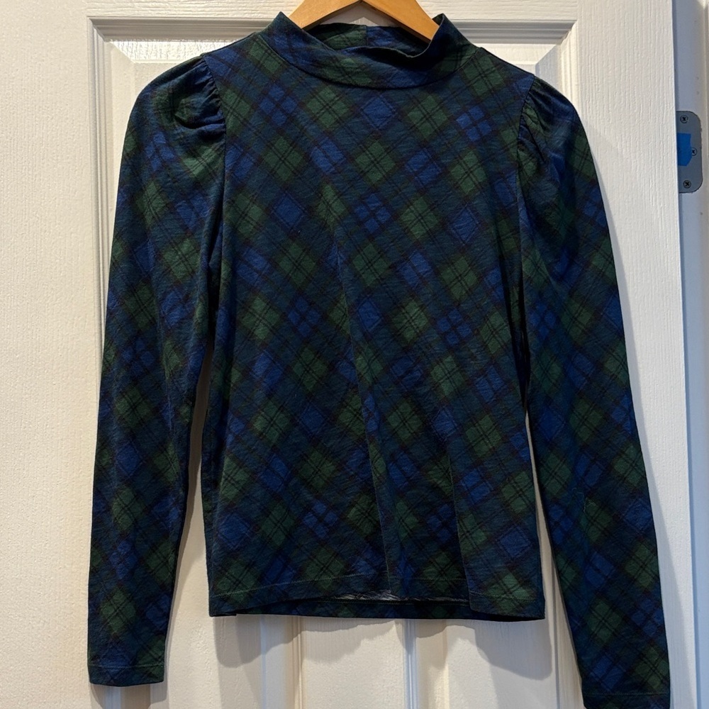 LOFT PLAID TOP- size XS - Picture 2 of 4